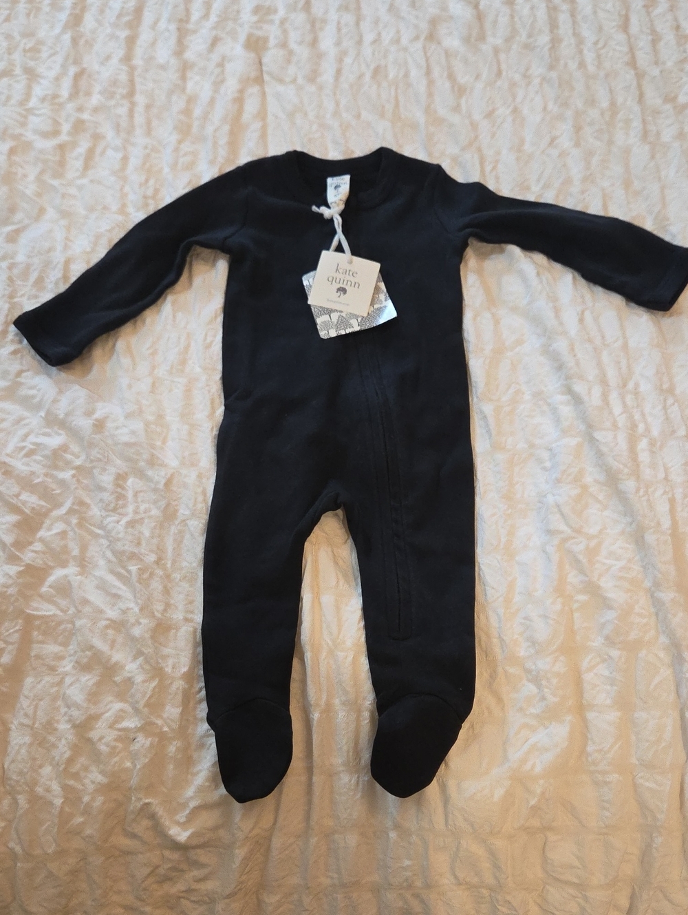 kate quinn Black Footed Baby One-Piece